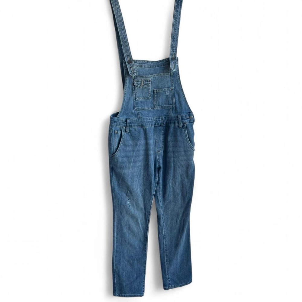Free People Slim Ankle Denim Overalls Size 27